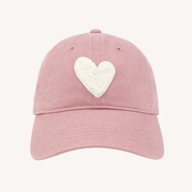 Kerri Rosenthal Imperfect Chenille Heart Hat - Mauve-Cream - EQUATION 