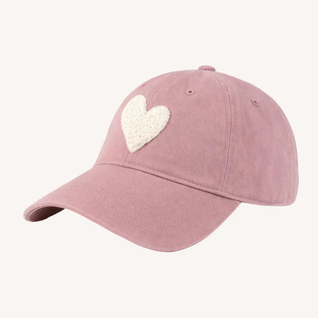 Kerri Rosenthal Imperfect Chenille Heart Hat - Mauve-Cream - EQUATION 