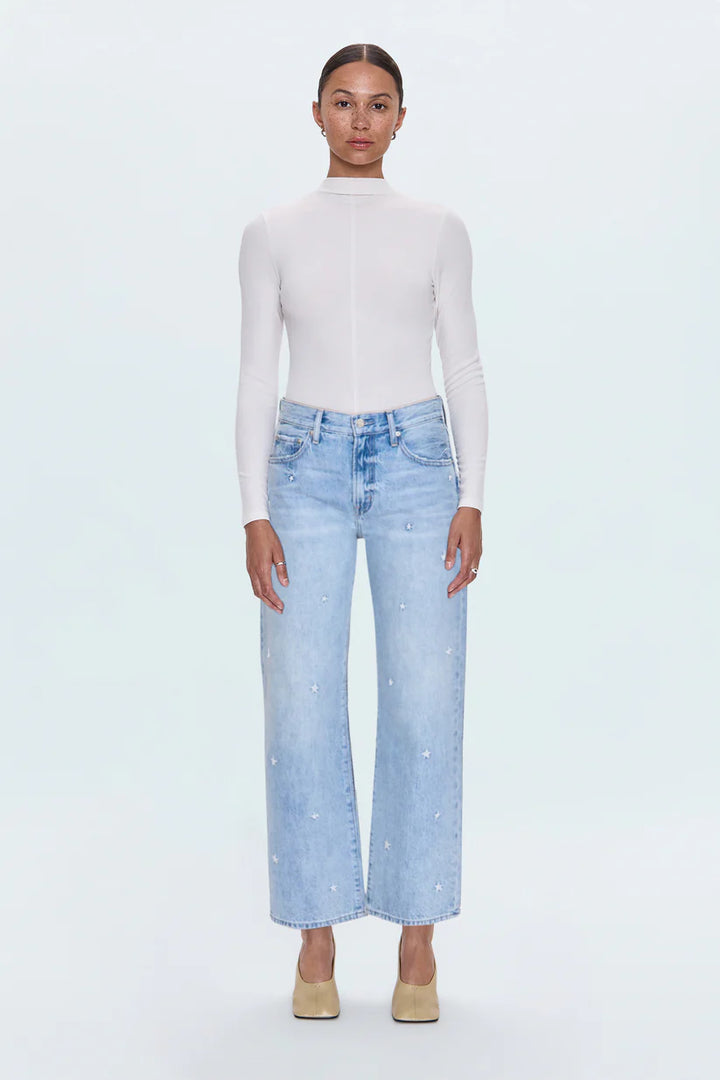 Pistola Lexi Mid Rise Bowed Straight Jean
