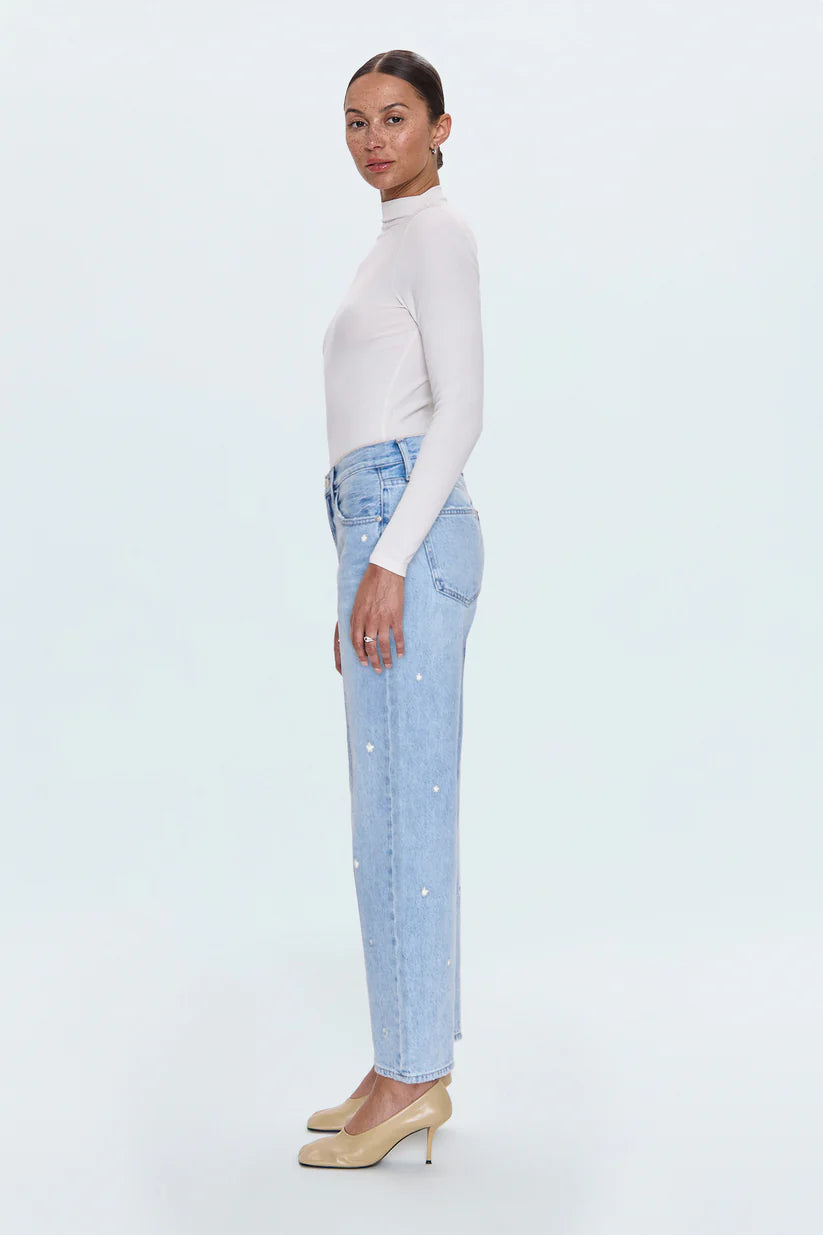 Pistola Lexi Mid Rise Bowed Straight Jean
