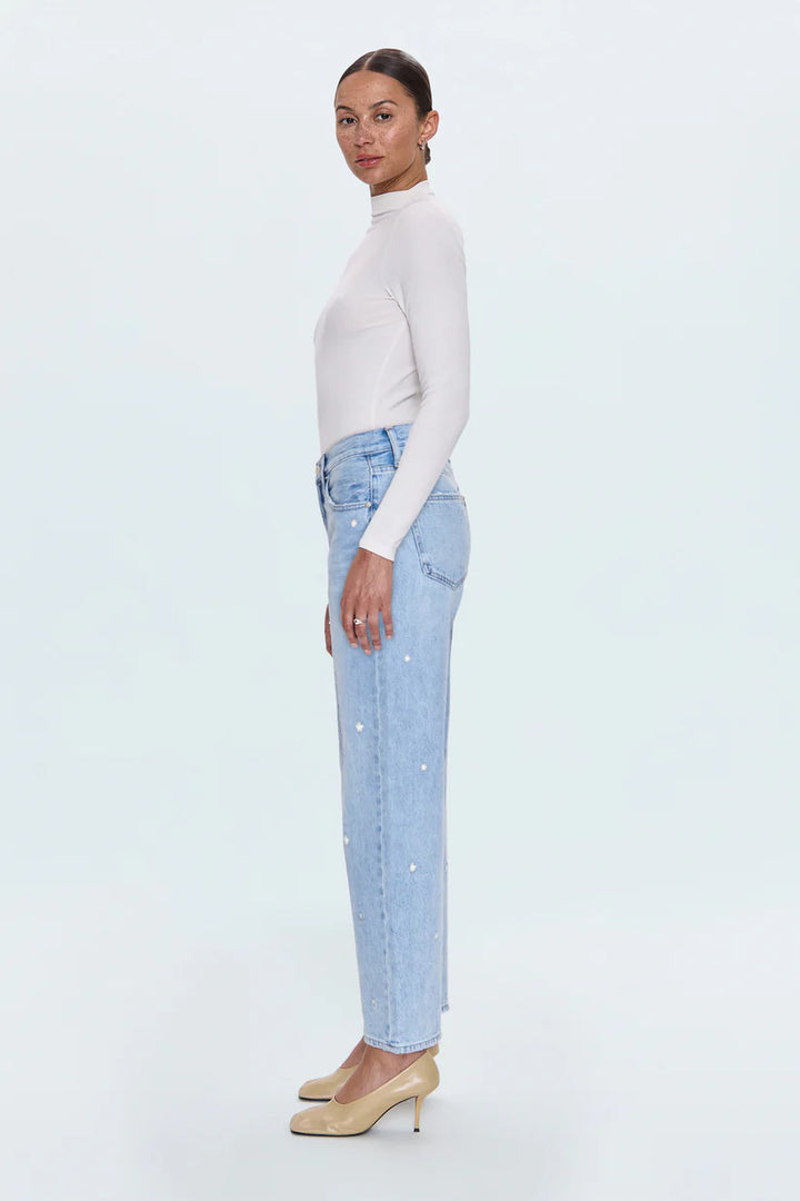 Pistola Lexi Mid Rise Bowed Straight Jean