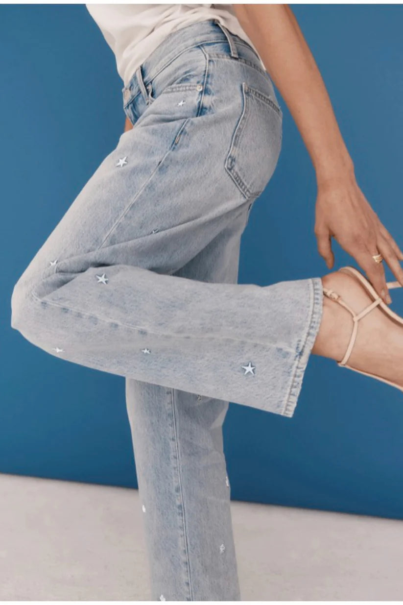 Pistola Lexi Mid Rise Bowed Straight Jean