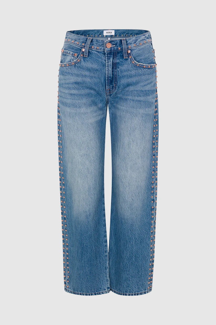 PISTOLA LEXI MID RISE BOWED STRAIGHT - STAR STUDDED