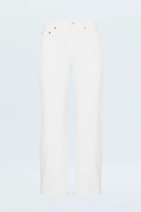 Pistola Lexi Mid Rise Bowed Jean Luxe White Vintage