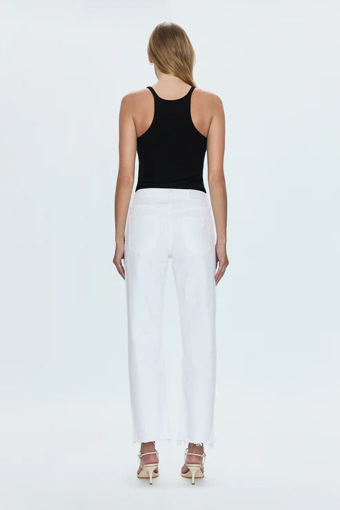 Pistola Lexi Mid Rise Bowed Jean Luxe White Vintage