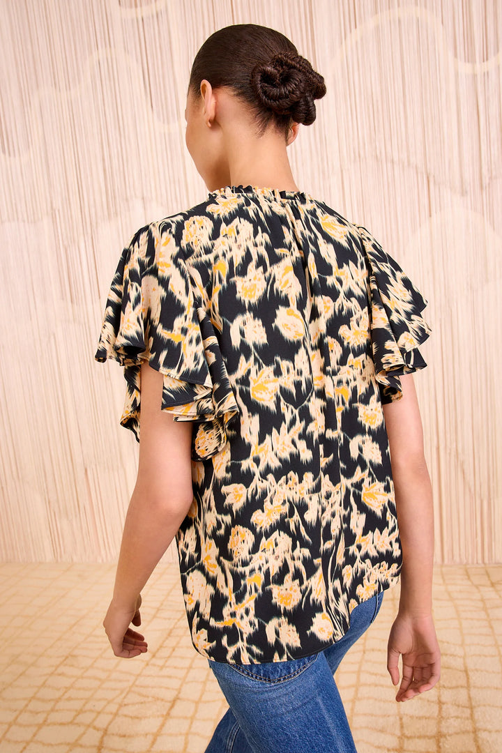 Ulla Johnson Lilo Flutter Sleeve Blouse