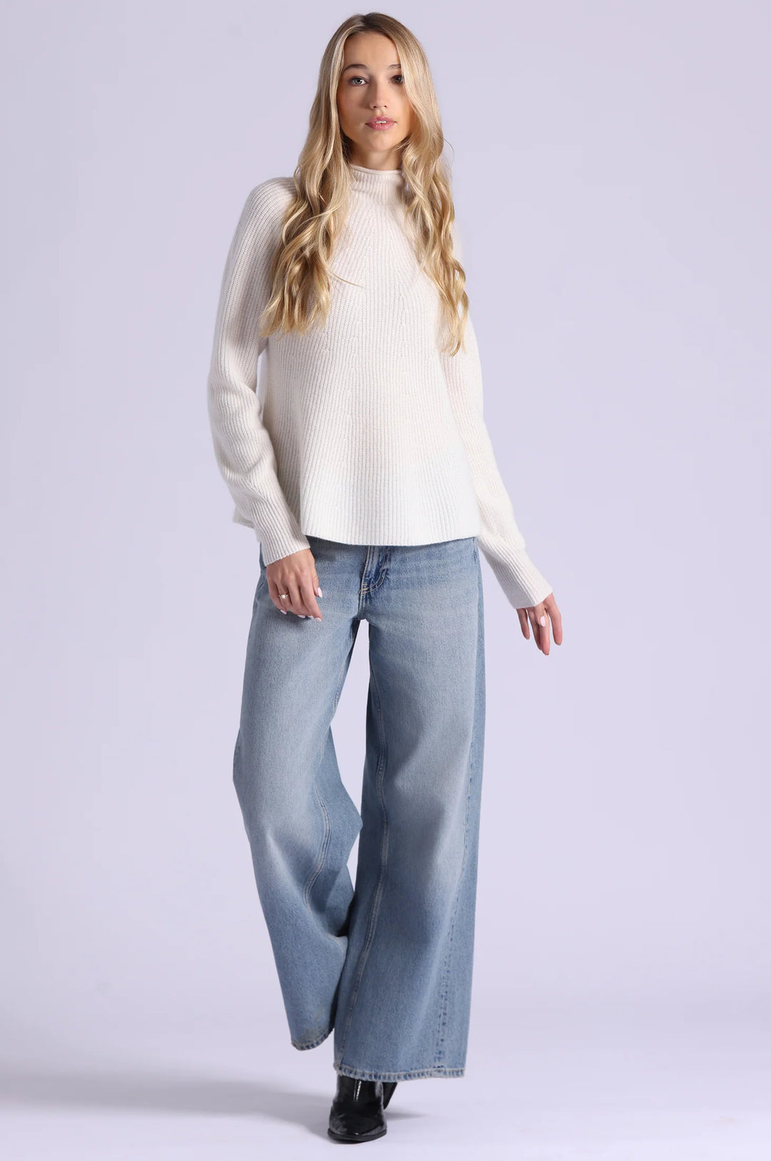 Minnie Rose Luxe Cashmere Seamless Mock Neck
