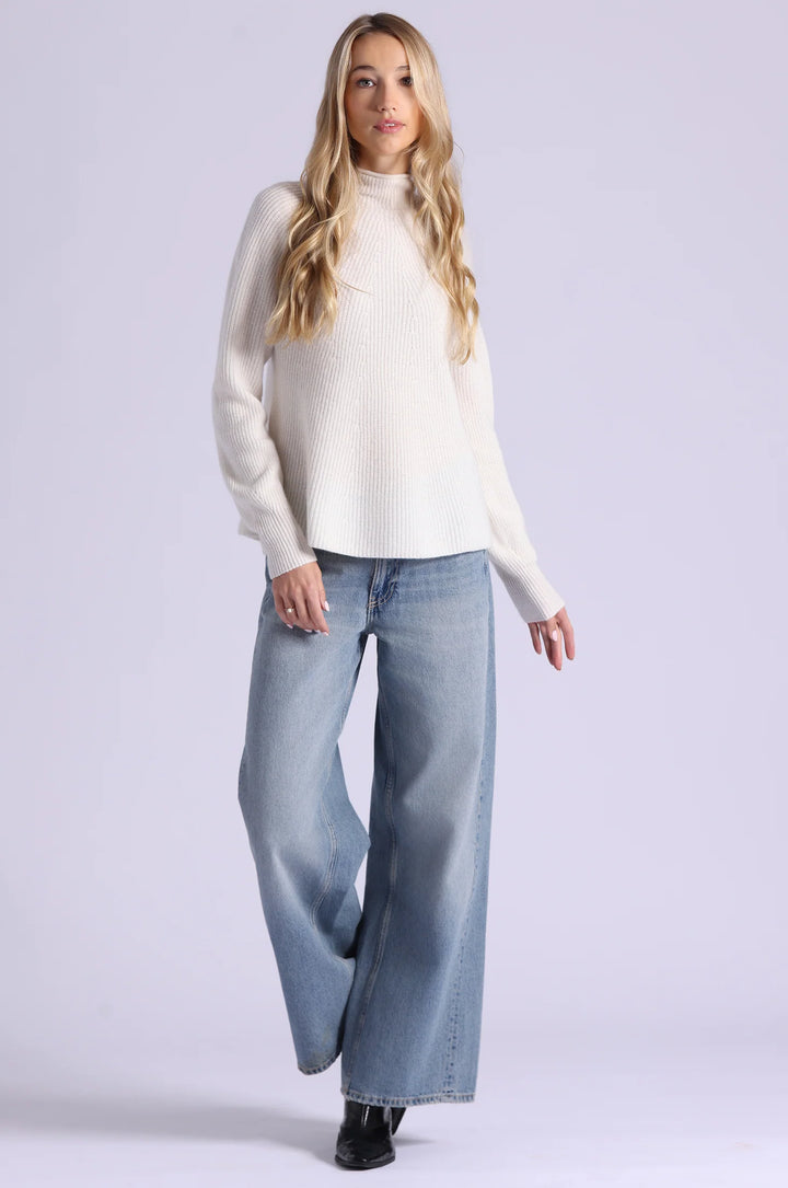 Minnie Rose Luxe Cashmere Seamless Mock Neck