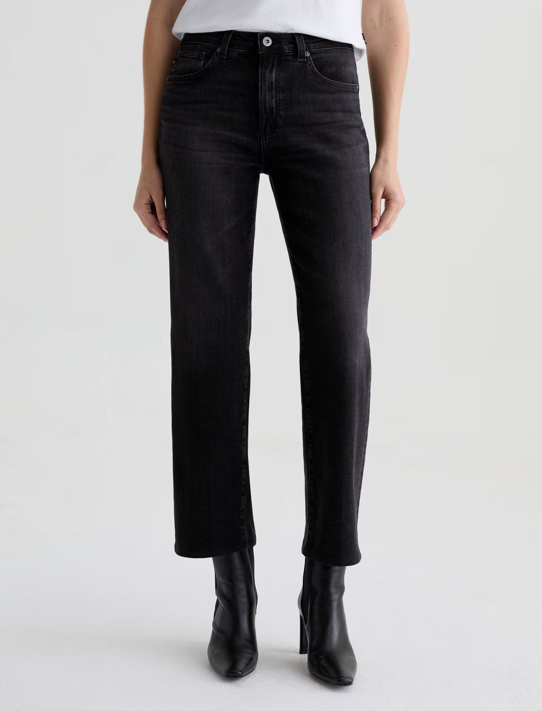 AG Brinley Mid Rise Straight Jeans - Nebula