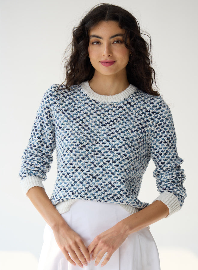 Autumn Cashmere Space Dye Stitchery Crew Sweater