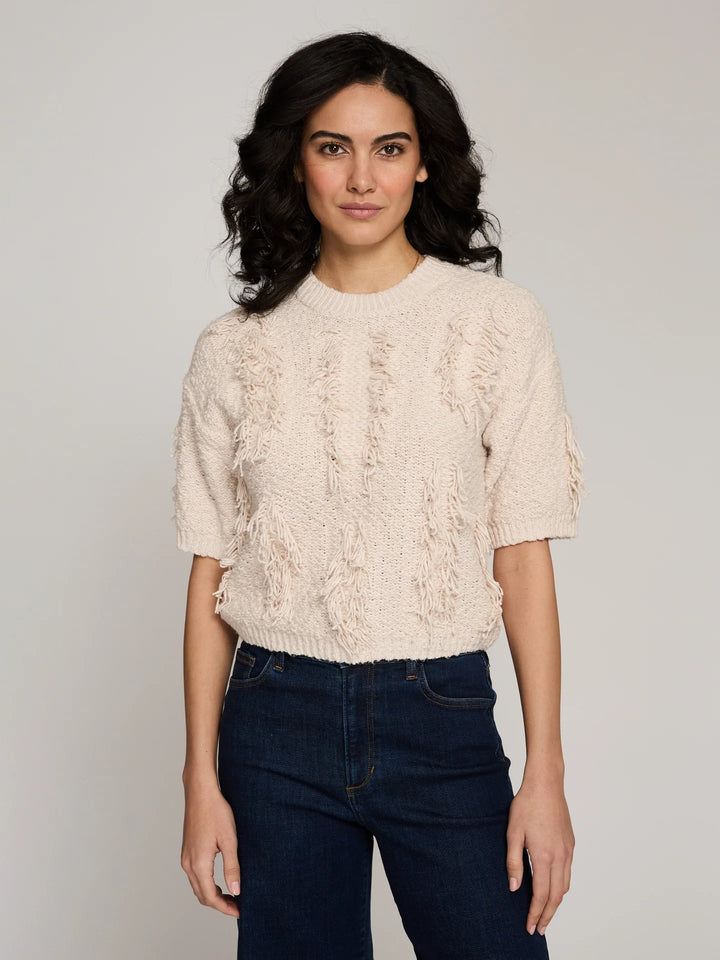 Autumn Cashere Fringe Crew Neck Sweater