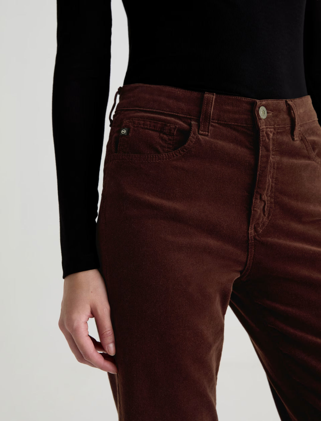 Ag Brinley Corduroy Mid-Rise Straight - Coffee Bean