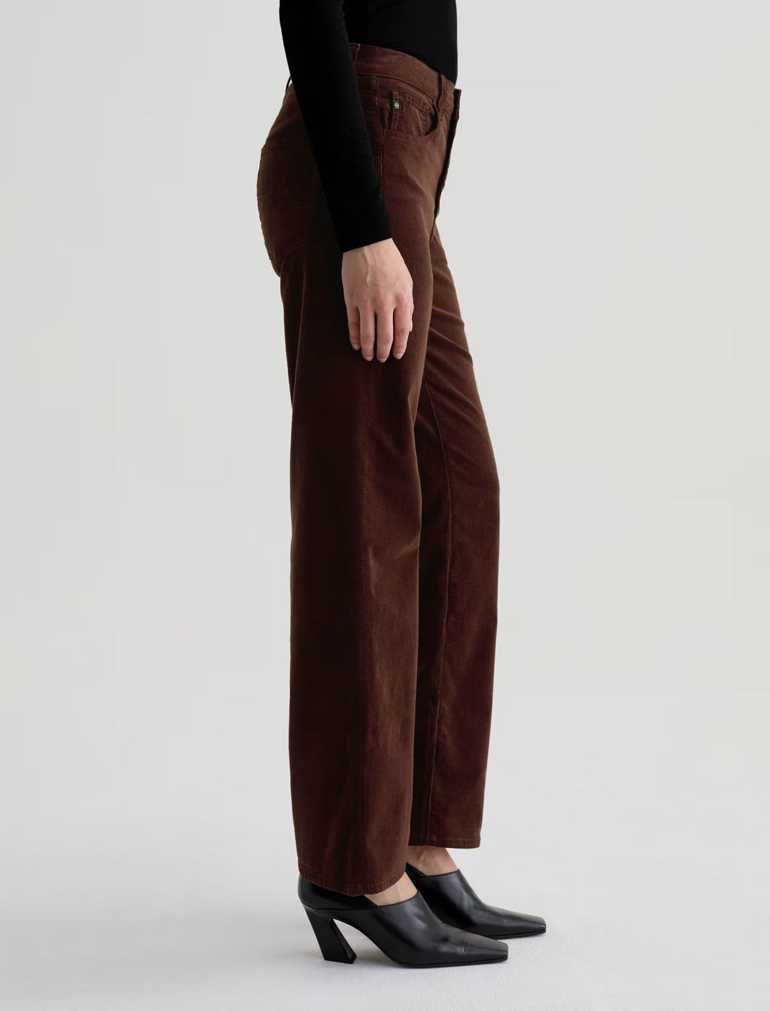 Ag Brinley Corduroy Mid-Rise Straight - Coffee Bean