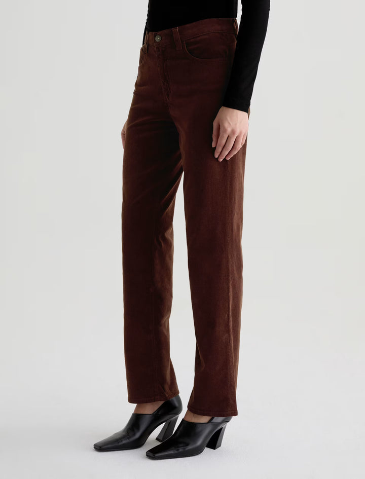 Ag Brinley Corduroy Mid-Rise Straight - Coffee Bean