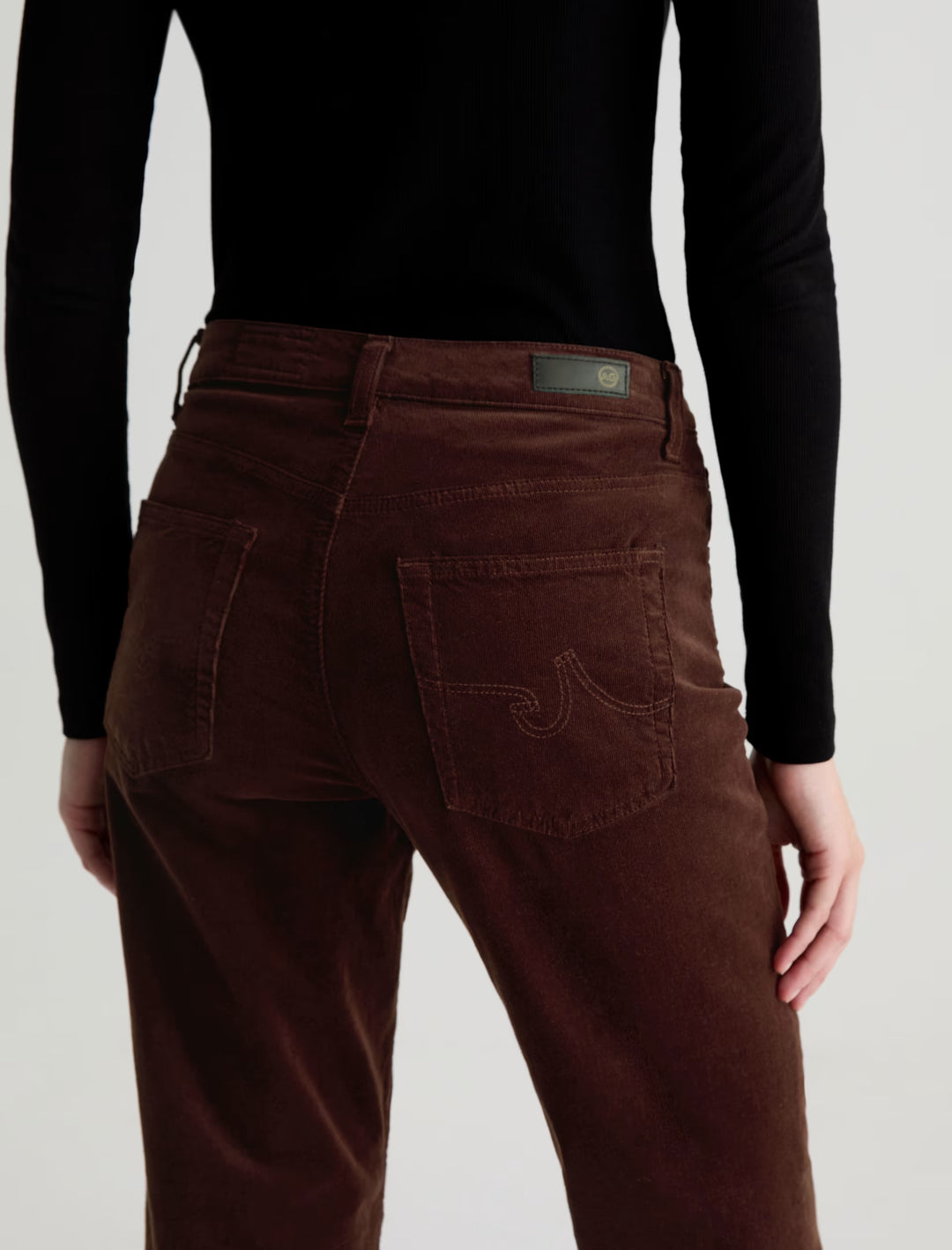 Ag Brinley Corduroy Mid-Rise Straight - Coffee Bean