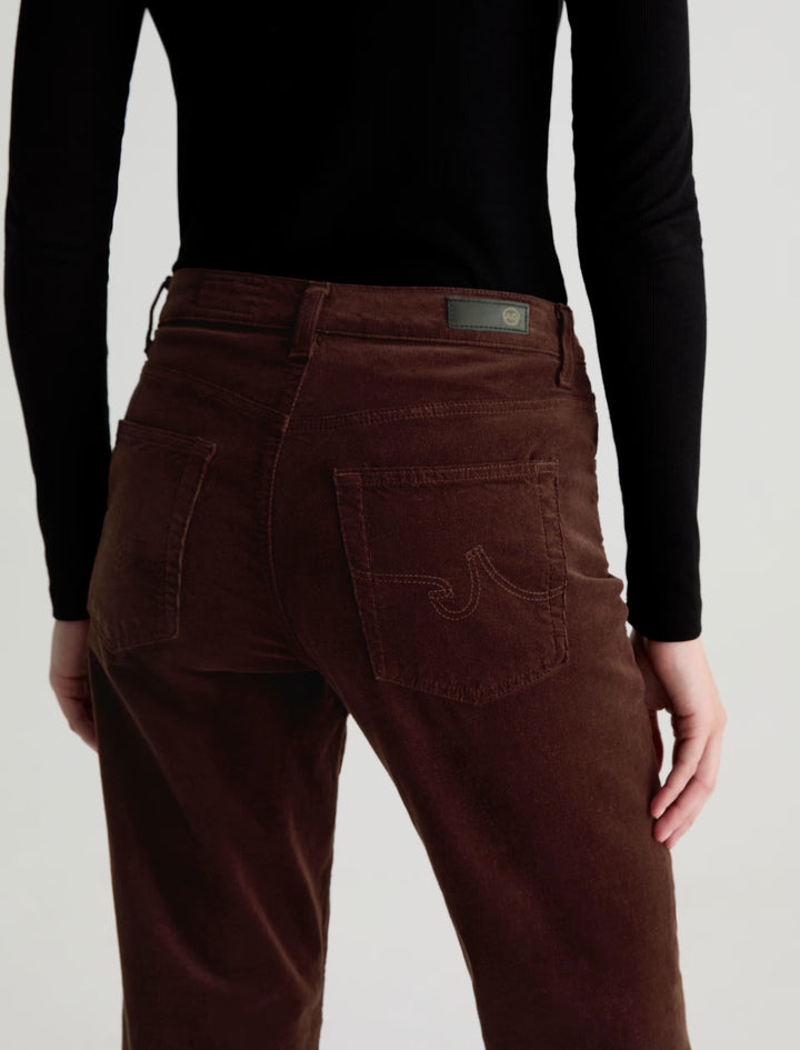 Ag Brinley Corduroy Mid-Rise Straight - Coffee Bean