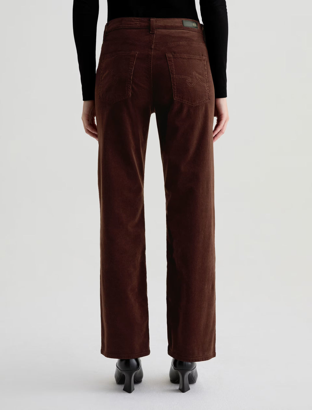 Ag Brinley Corduroy Mid-Rise Straight - Coffee Bean
