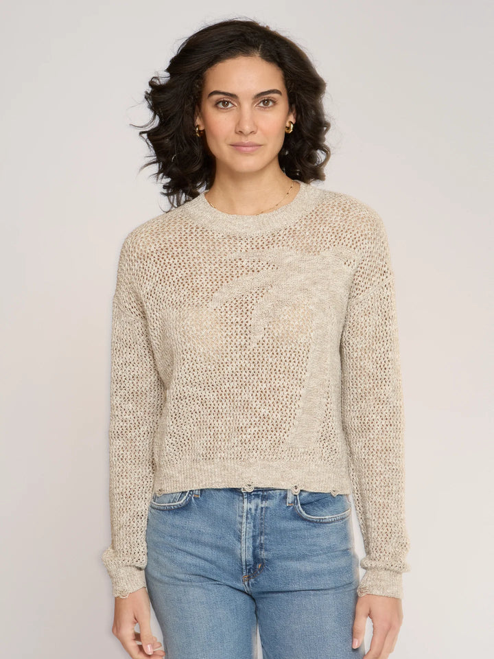 Autumn Cashmere Distressed Palm Tree Crew