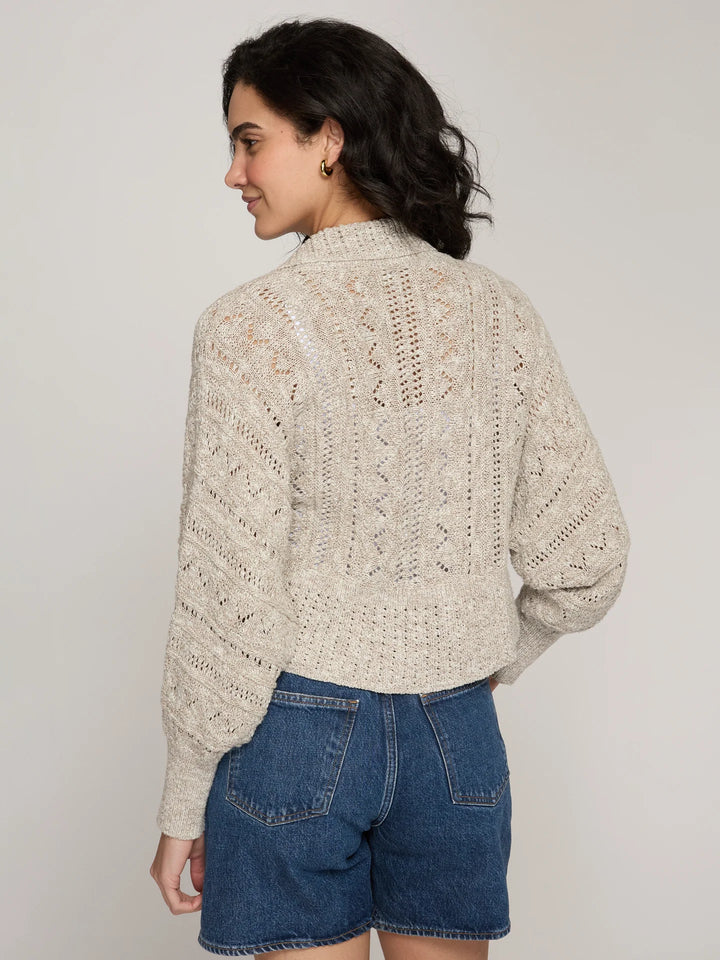 Autumn Cashmere Tweedy Pointelle Cocoon Shrug