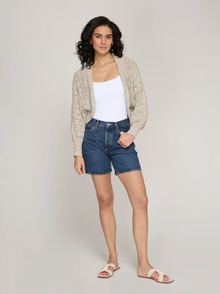 Autumn Cashmere Tweedy Pointelle Cocoon Shrug