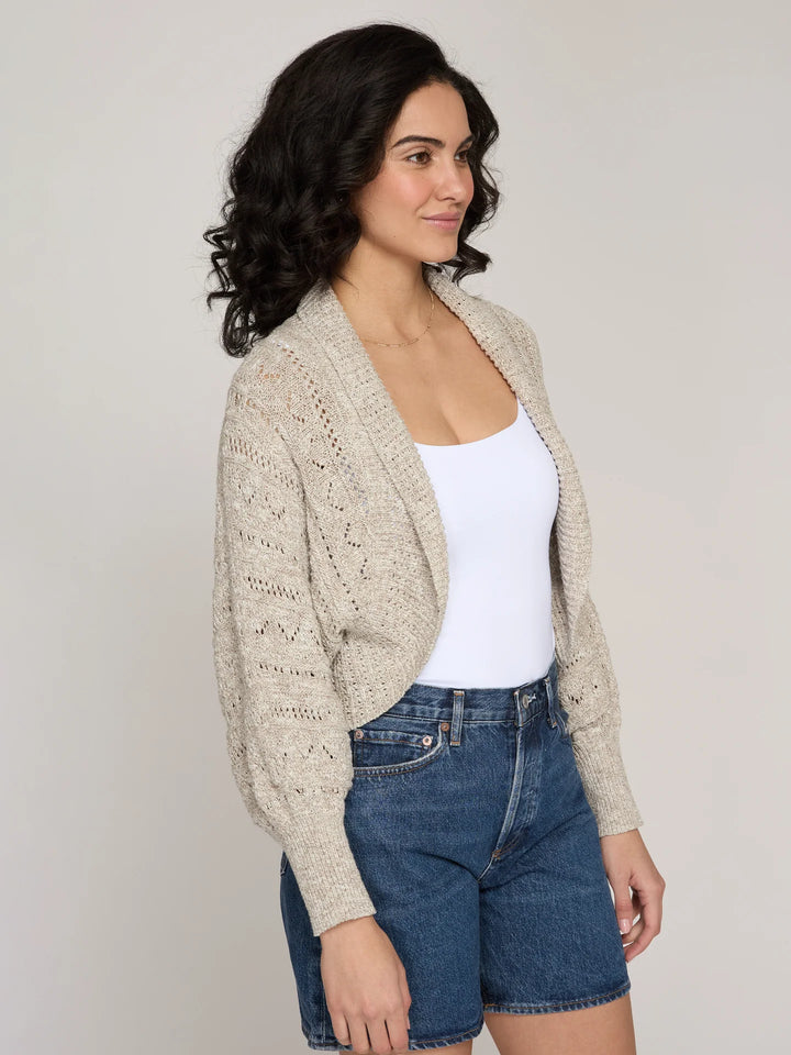 Autumn Cashmere Tweedy Pointelle Cocoon Shrug