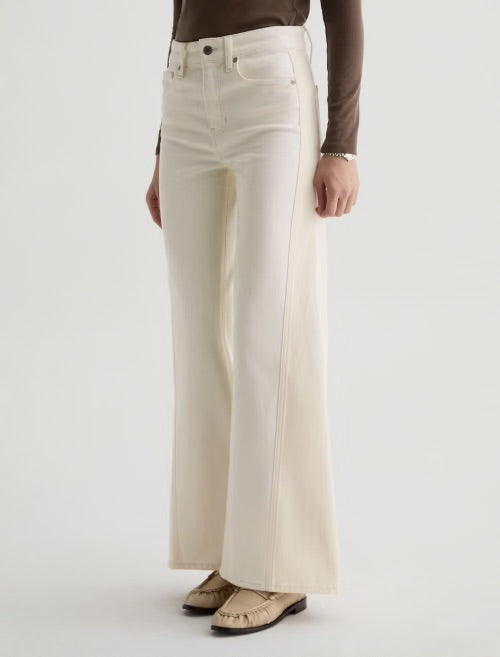 AG Saige Wide Leg Jean Powder/Ecru