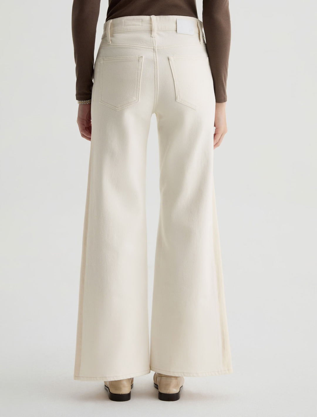 AG Saige Wide Leg Jean Powder/Ecru