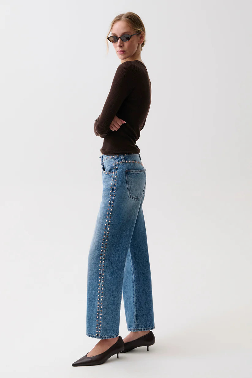PISTOLA LEXI MID RISE BOWED STRAIGHT - STAR STUDDED