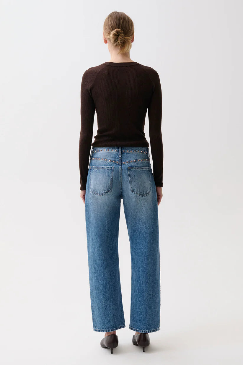 PISTOLA LEXI MID RISE BOWED STRAIGHT - STAR STUDDED