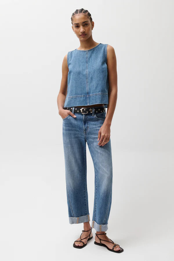Pistola Kacey Mid Rise Cuffed Boyfriend Jean