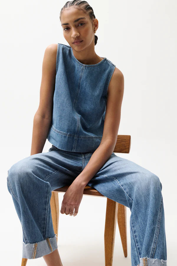Pistola Kacey Mid Rise Cuffed Boyfriend Jean