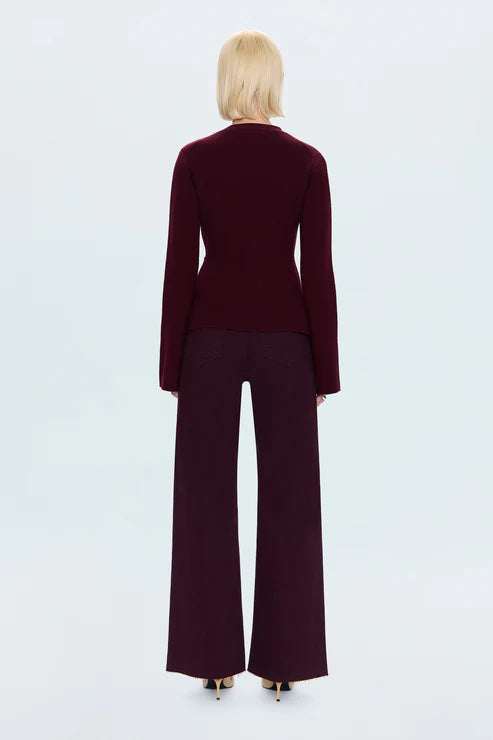 Pistola Penny High Rise Wide Leg Jean - Claret