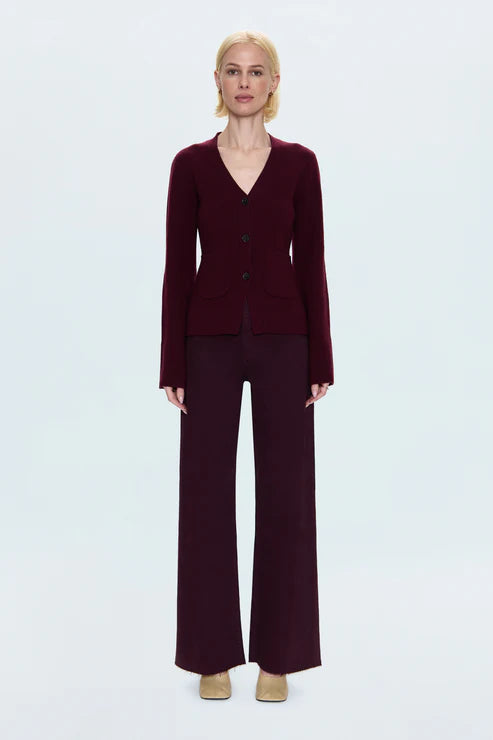 Pistola Penny High Rise Wide Leg Jean - Claret