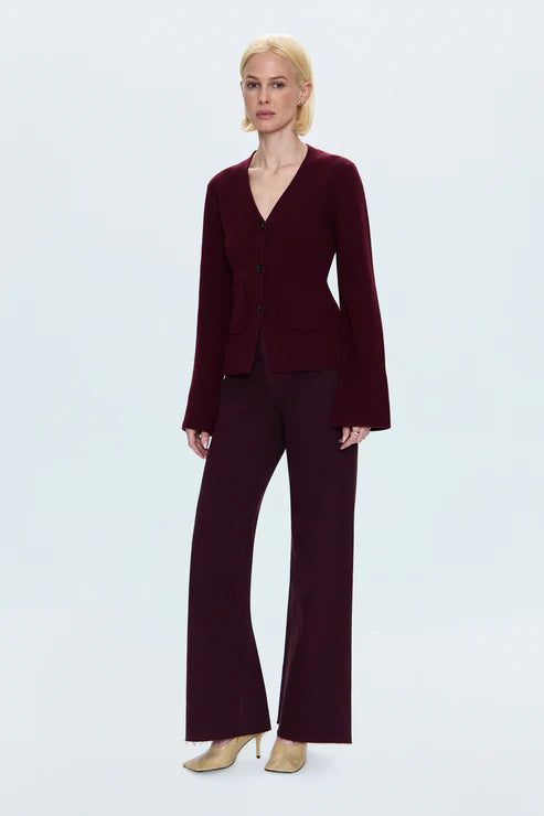 Pistola Penny High Rise Wide Leg Jean - Claret