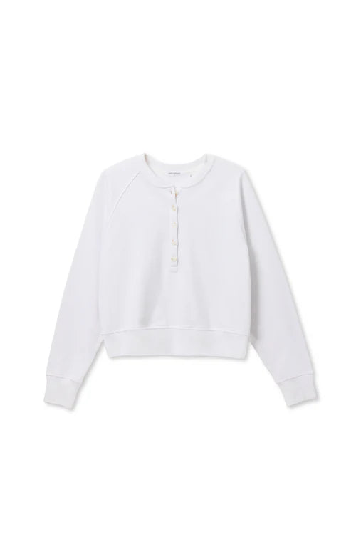 Perfect White Tee Bowen Raglan Button Down Sweatshirt