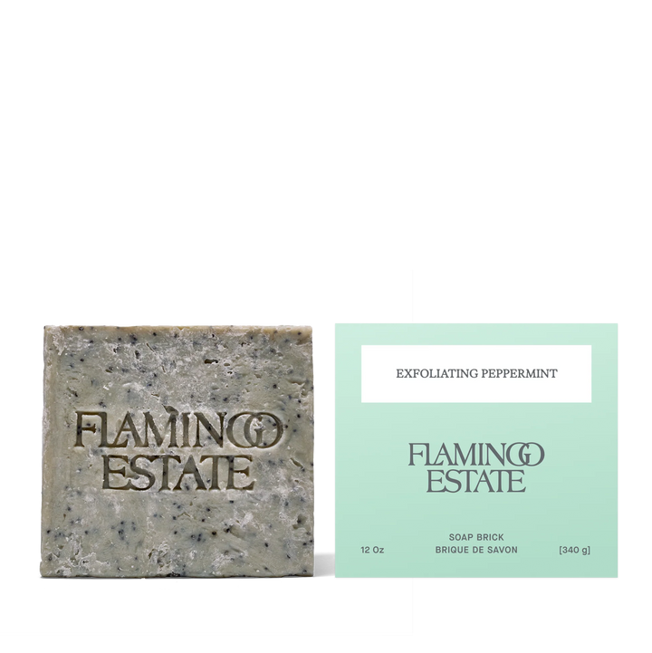 Flamingo Estate Exfoliating Peppermint Soap Brick