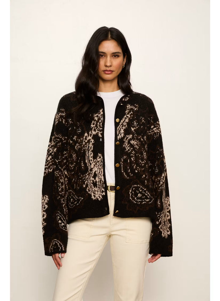 Sanctuary JACQUARD KNIT JACKET - Black Paisley