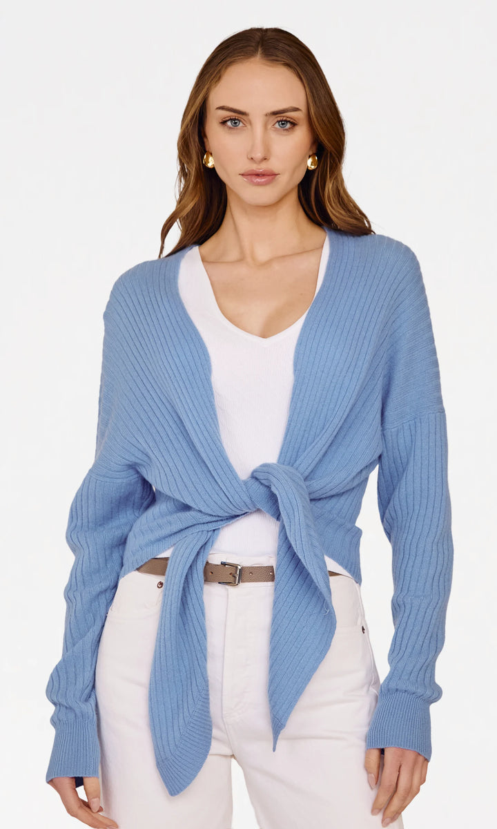 Autumn Cashmere Tie Front Rib Cardigan