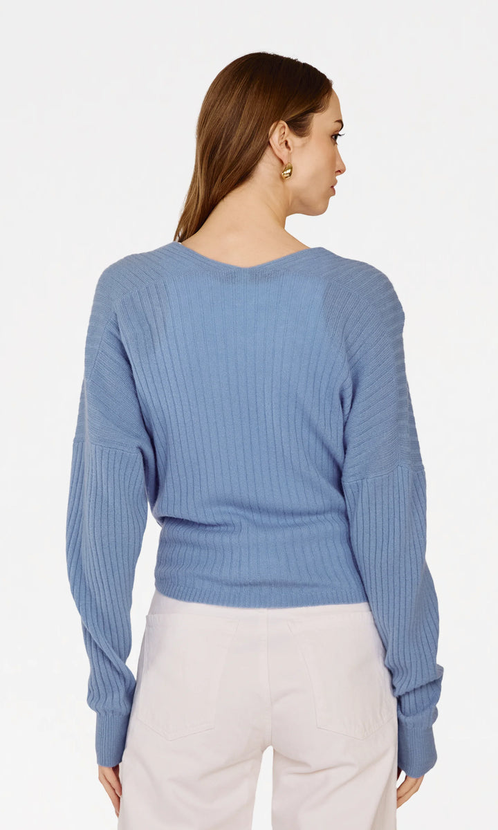 Autumn Cashmere Tie Front Rib Cardigan