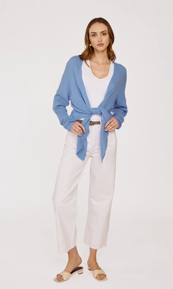 Autumn Cashmere Tie Front Rib Cardigan