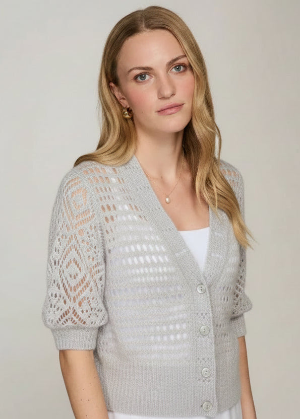 Autumn Cashmere Mixed Pointelle Cardigan