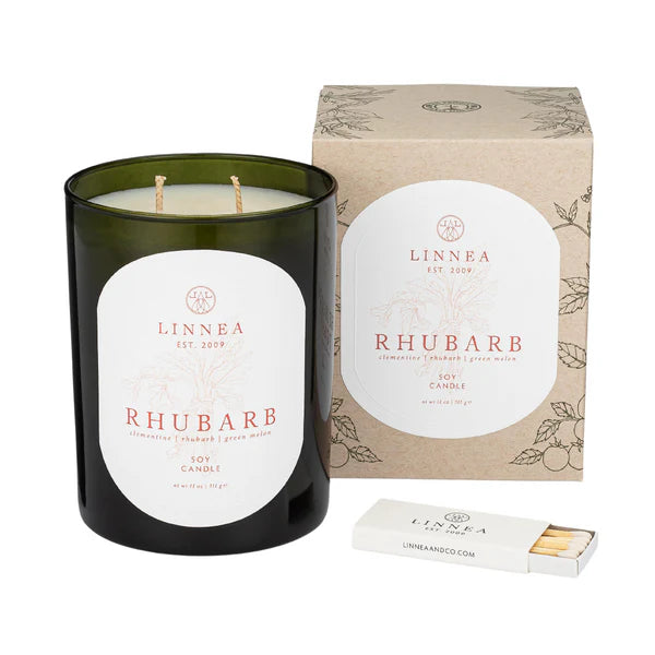 Linnea 2-wick Candle- Rhubarb