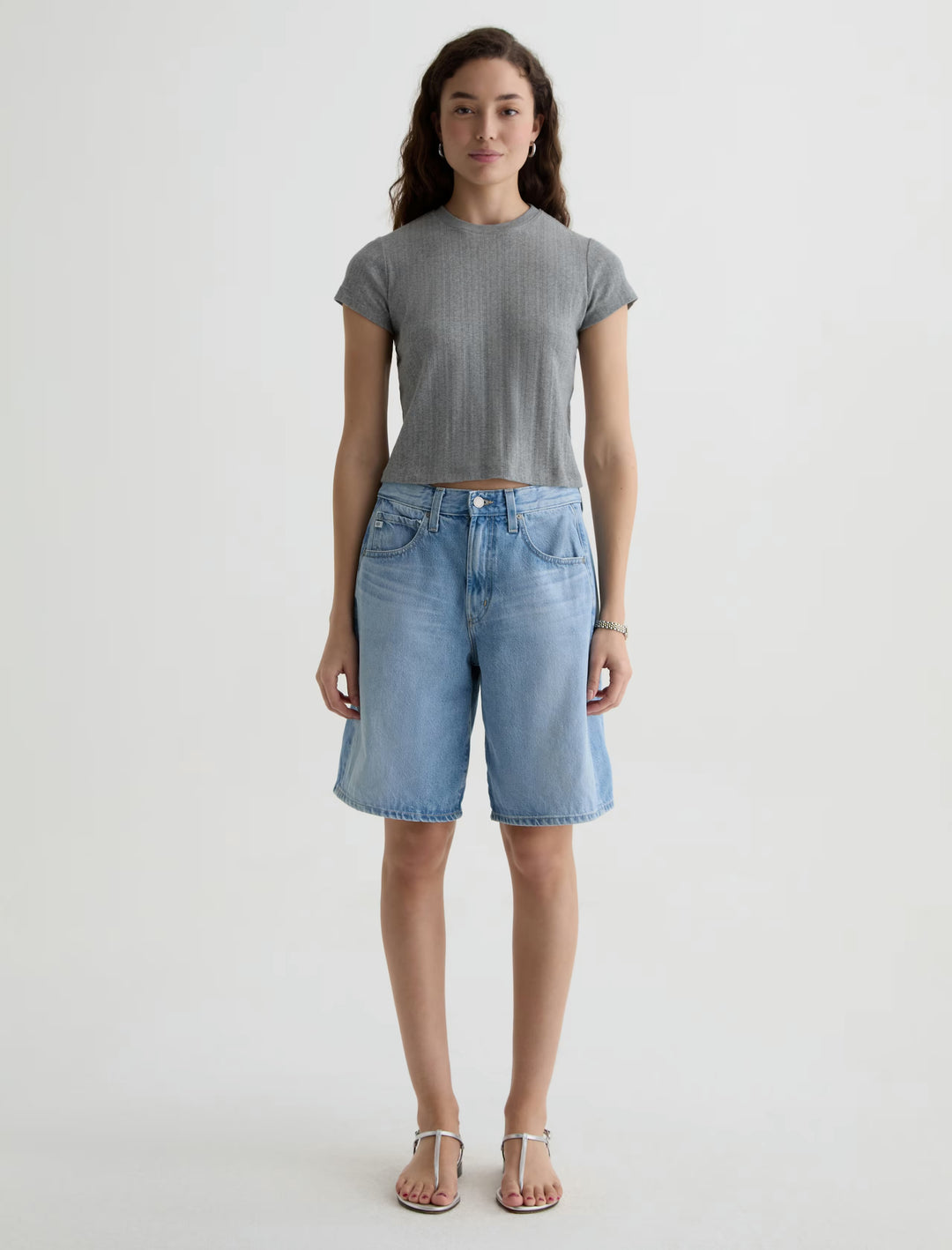 AG Jeans Sadie Crew Heather Grey