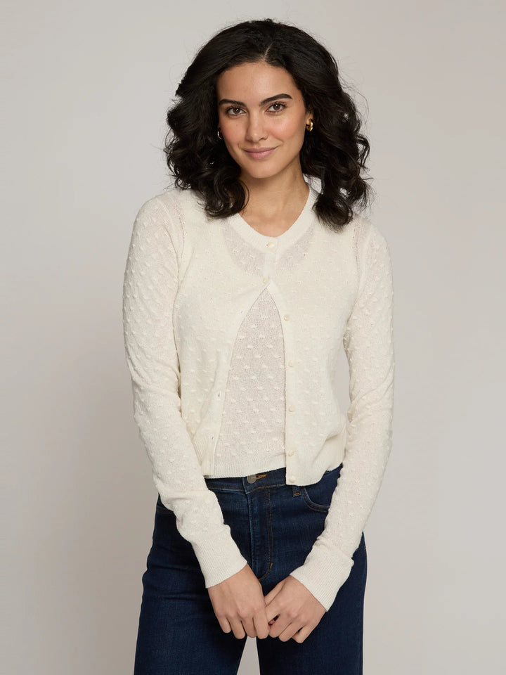 Autumn Cashmere Sheer Dot Cardigan