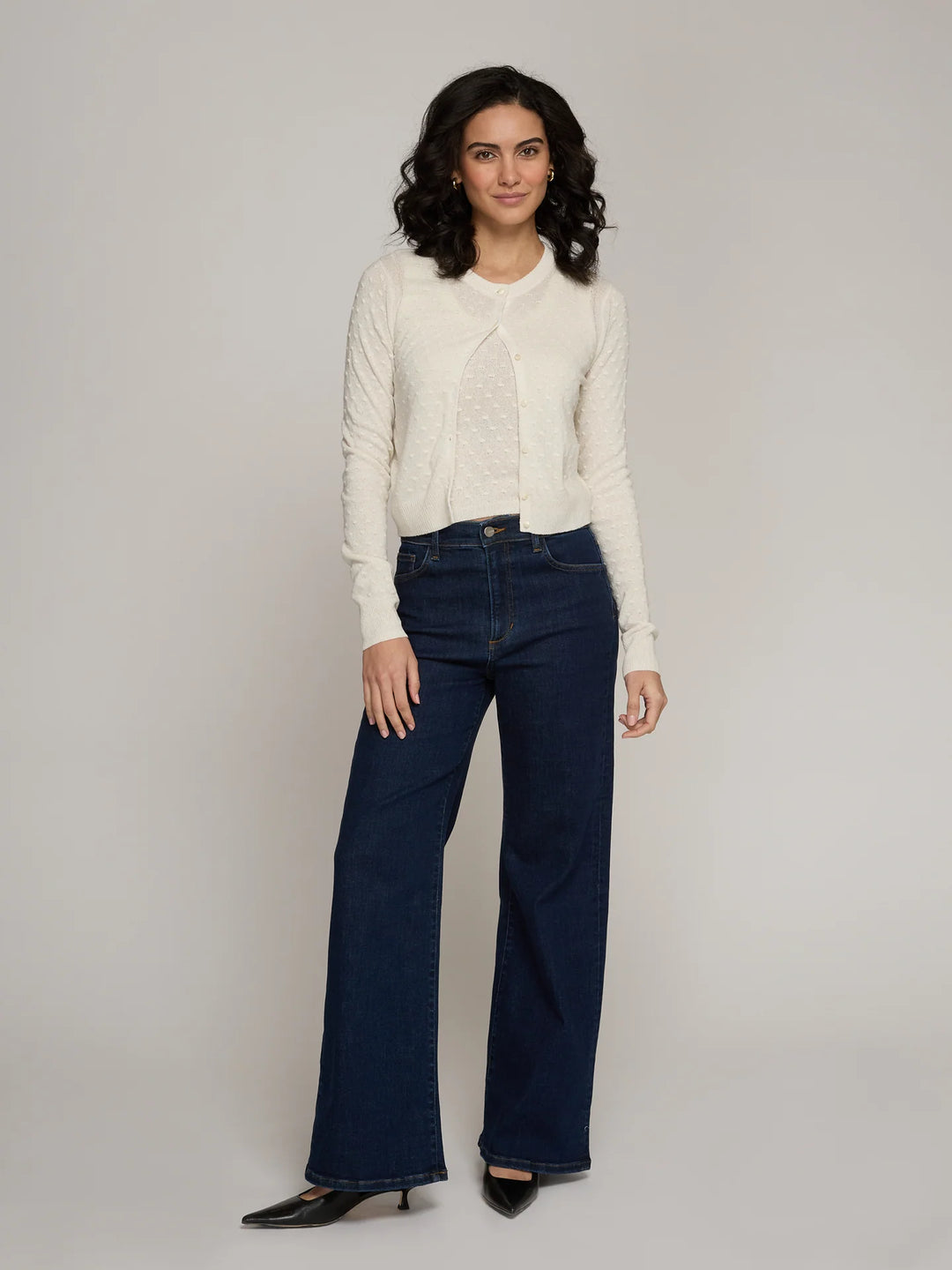 Autumn Cashmere Sheer Dot Cardigan