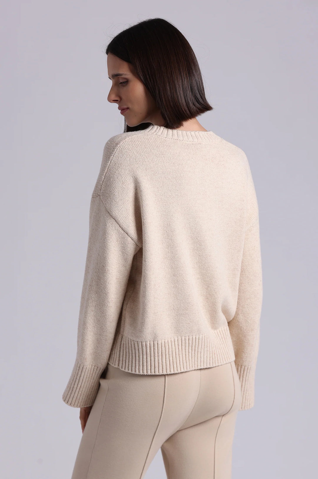 Minnie Rose Luxe Cotton Blend V Neck Cardigan