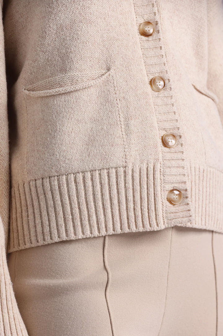 Minnie Rose Luxe Cotton Blend V Neck Cardigan