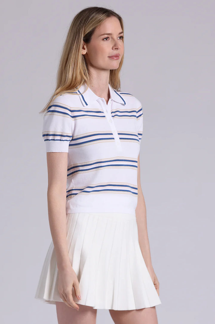 Minnie Rose Striped Polo with Tipping