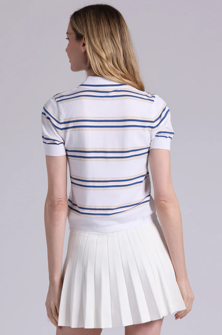 Minnie Rose Striped Polo with Tipping