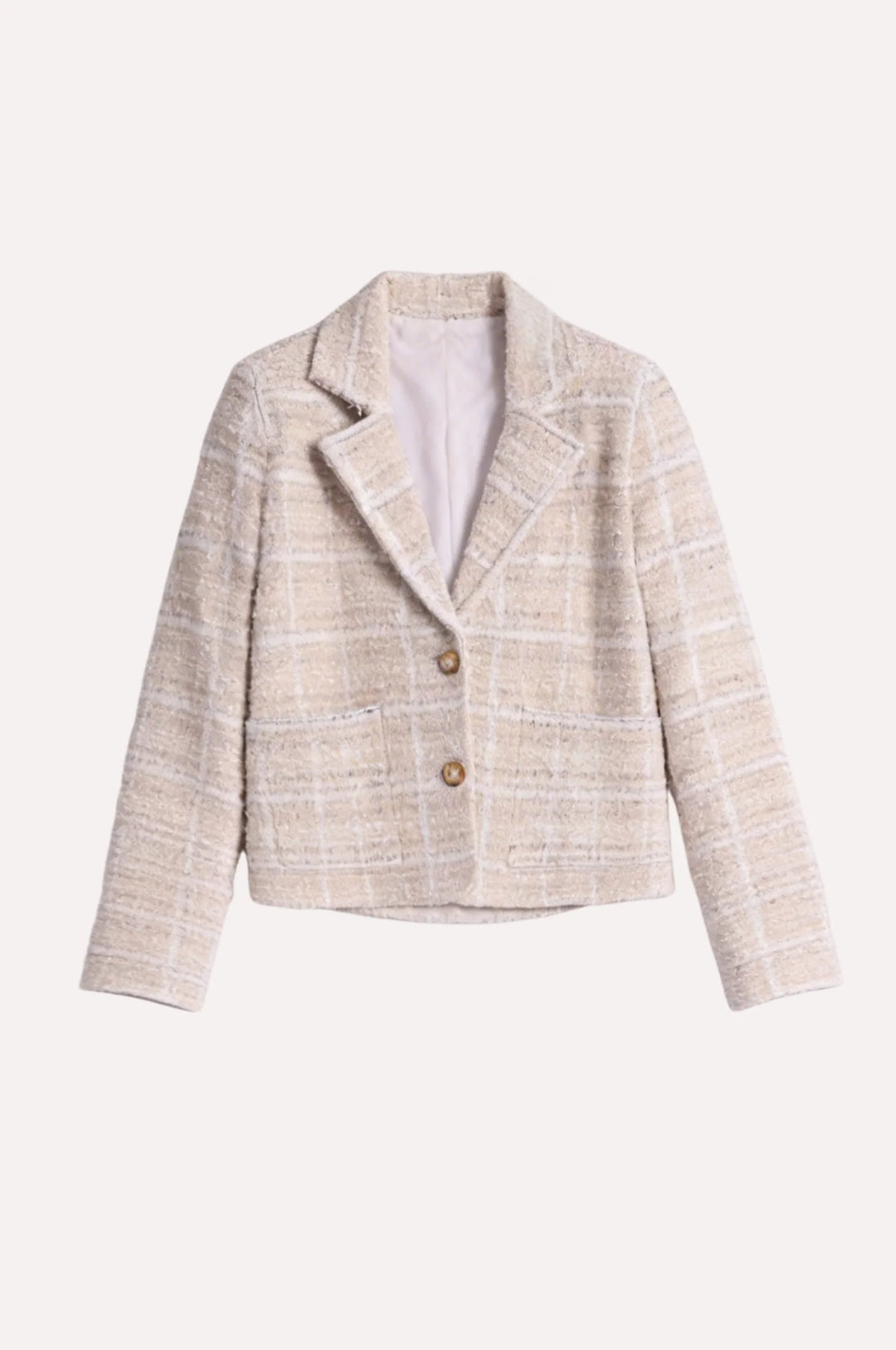 Minnie Rose Sparkle Tweed Shrunken Blazer